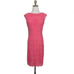 Lauren Ralph Lauren Sleeveless Lace Dress Size 4 Salmon Romantic Boho Chic